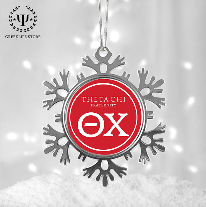 Theta Chi Christmas Ornament - Snowflake Metal