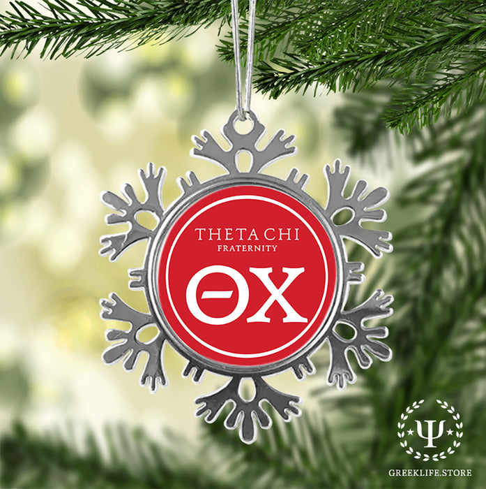 Theta Chi Christmas Ornament - Snowflake Metal