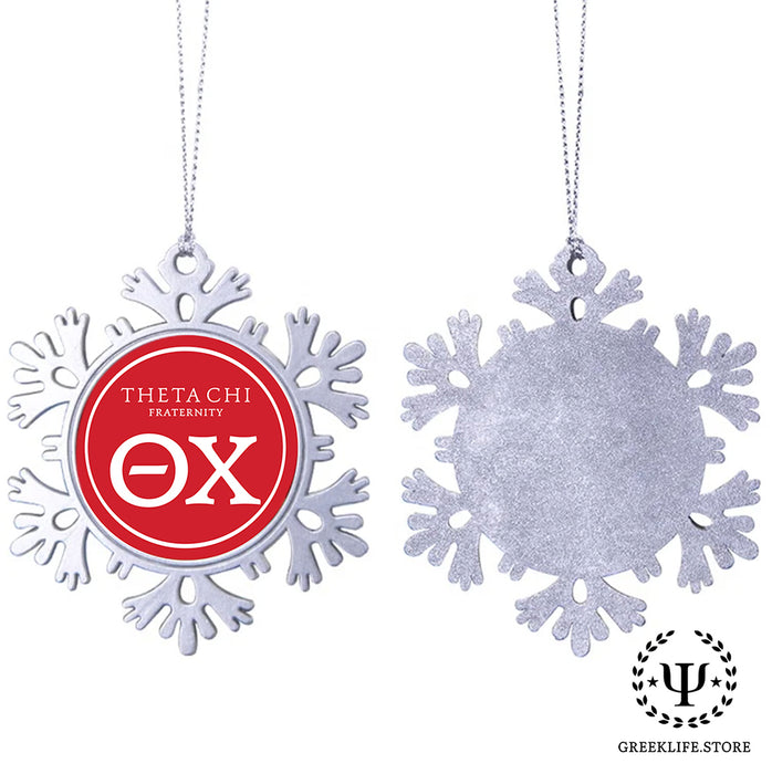 Theta Chi Christmas Ornament - Snowflake Metal