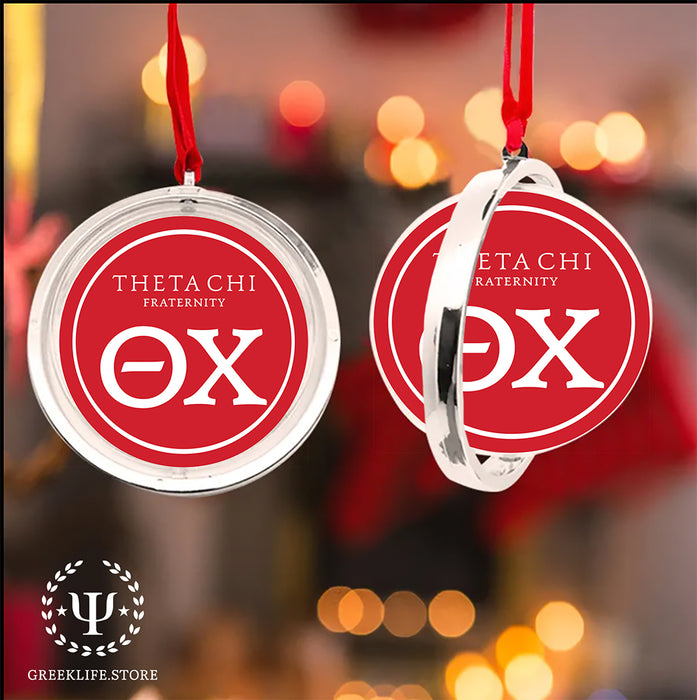 Theta Chi Christmas Reversible Flat Round Ornament