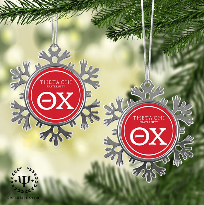 Theta Chi Christmas Ornament - Snowflake Metal