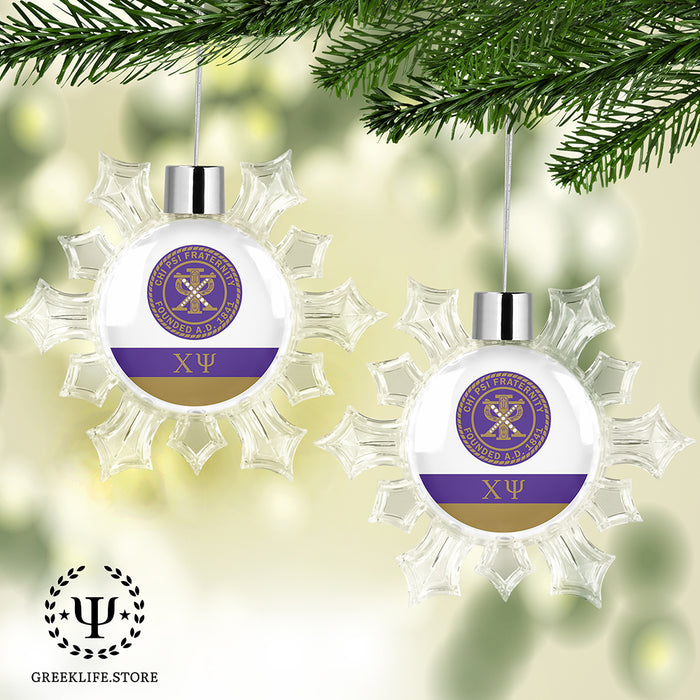 Chi Psi Christmas Ornament - Snowflake