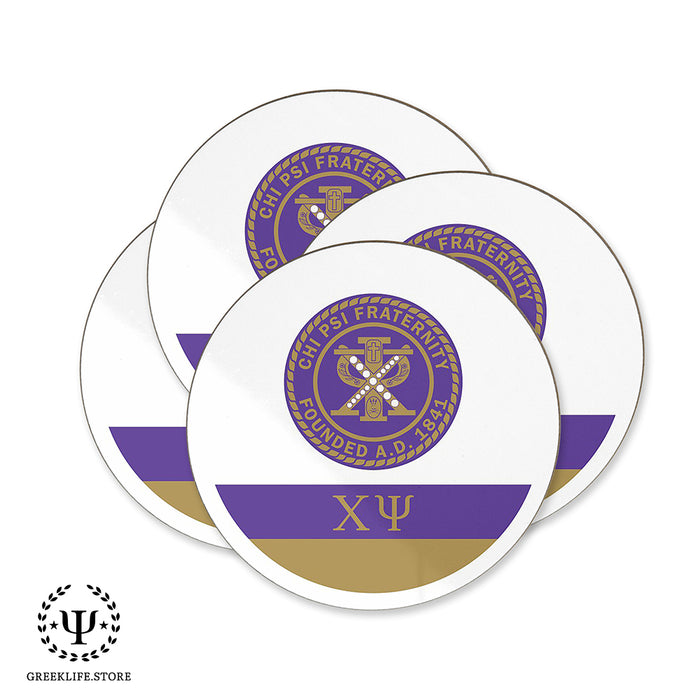 Chi Psi Beverage coaster round (Set of 4)