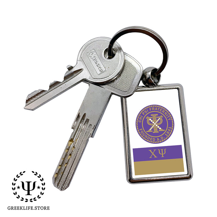 Chi Psi Keychain Rectangular