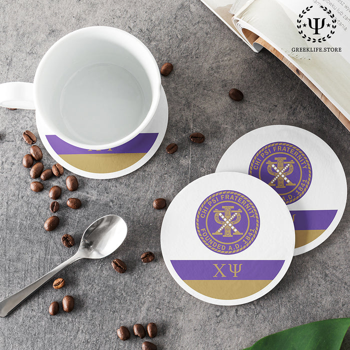 Chi Psi Beverage coaster round (Set of 4)