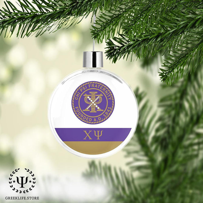 Chi Psi Christmas Ornament Flat Round