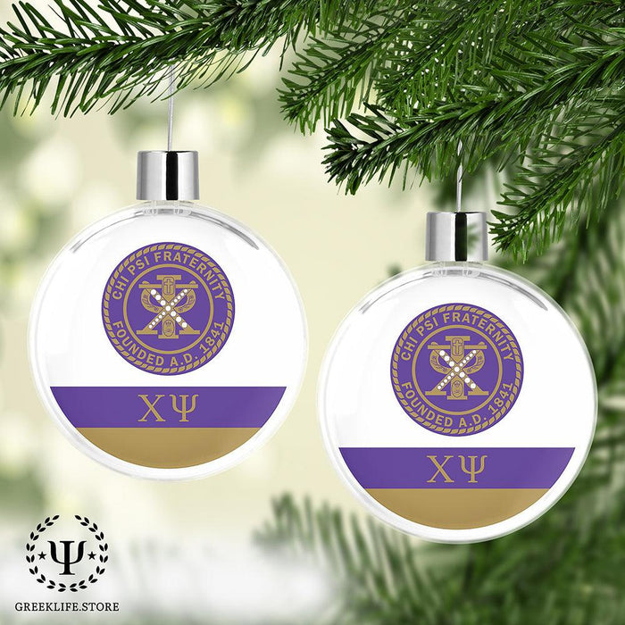 Chi Psi Christmas Ornament Flat Round