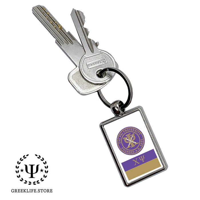 Chi Psi Keychain Rectangular