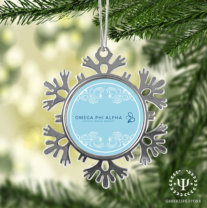 Omega Phi Alpha Christmas Ornament - Snowflake Metal