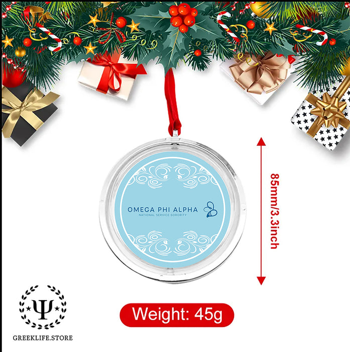 Omega Phi Alpha Christmas Reversible Flat Round Ornament