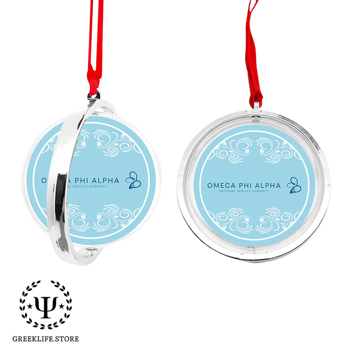 Omega Phi Alpha Christmas Reversible Flat Round Ornament