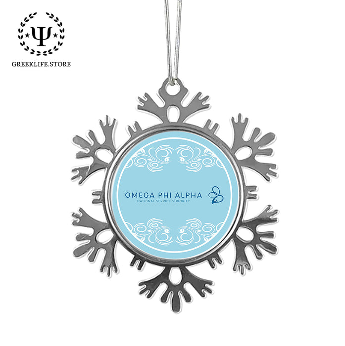 Omega Phi Alpha Christmas Ornament - Snowflake Metal