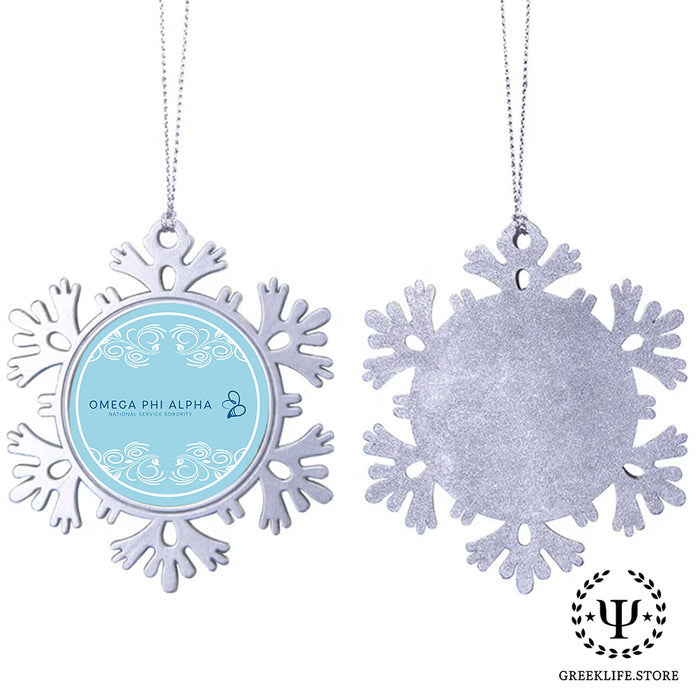 Omega Phi Alpha Christmas Ornament - Snowflake Metal