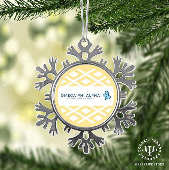Omega Phi Alpha Christmas Ornament - Snowflake Metal