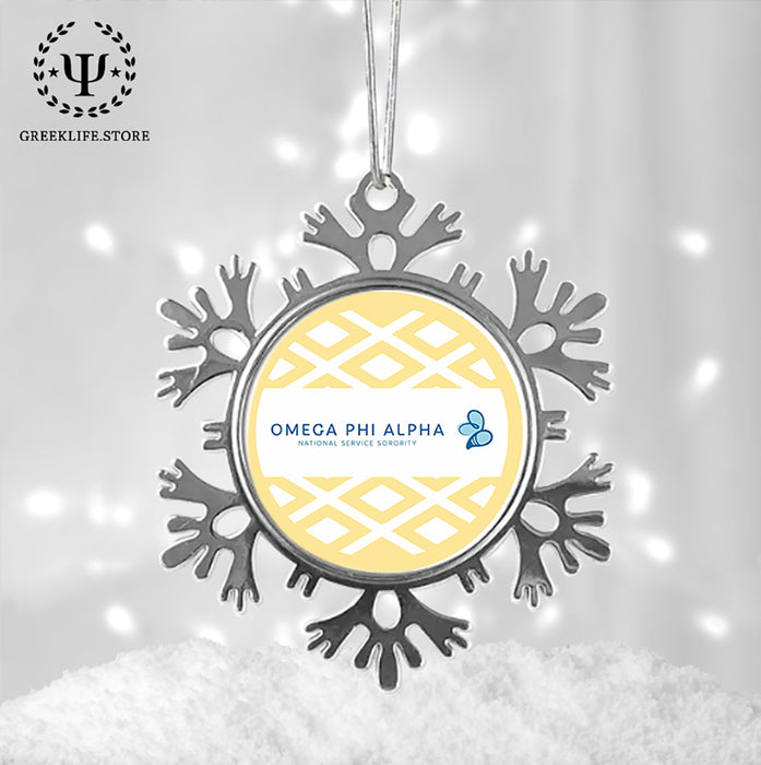 Omega Phi Alpha Christmas Ornament - Snowflake Metal
