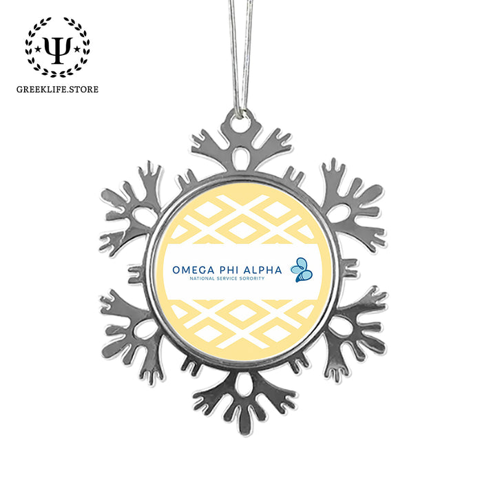 Omega Phi Alpha Christmas Ornament - Snowflake Metal