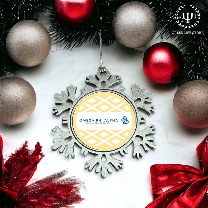 Omega Phi Alpha Christmas Ornament - Snowflake Metal