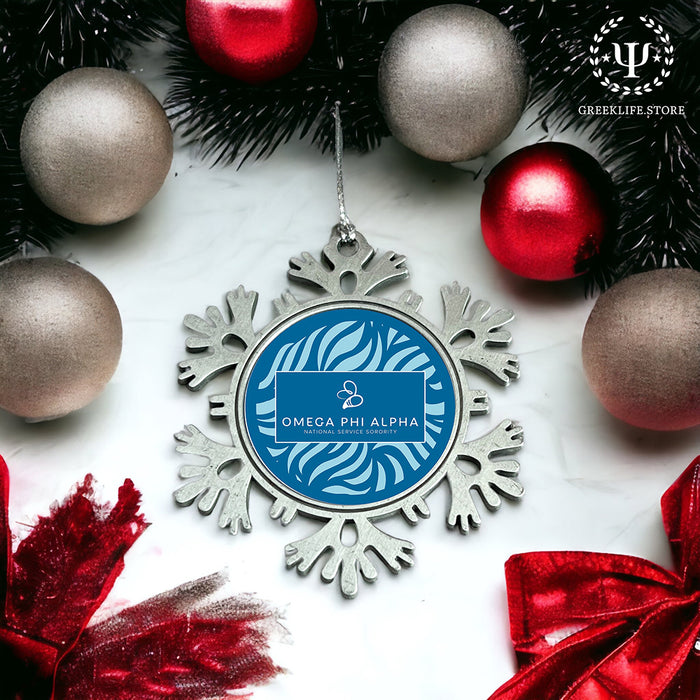 Omega Phi Alpha Christmas Ornament - Snowflake Metal