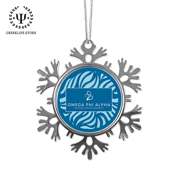 Omega Phi Alpha Christmas Ornament - Snowflake Metal