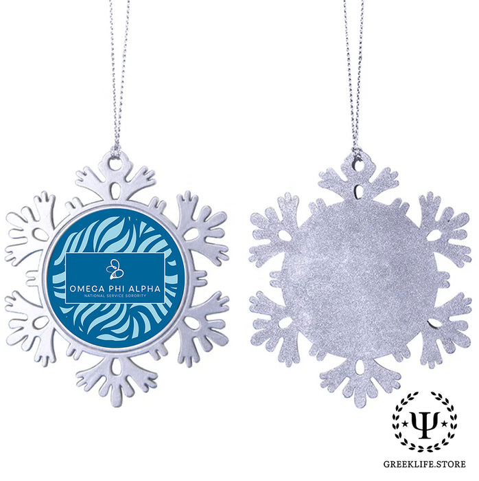 Omega Phi Alpha Christmas Ornament - Snowflake Metal