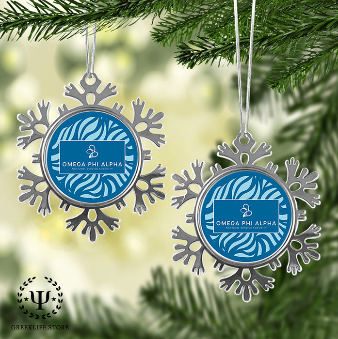 Omega Phi Alpha Christmas Ornament - Snowflake Metal