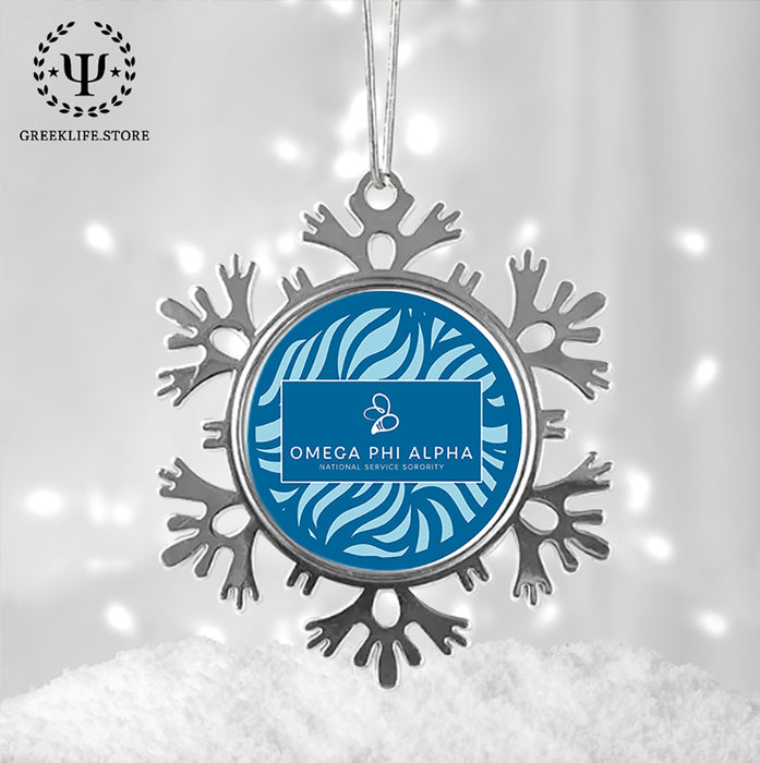 Omega Phi Alpha Christmas Ornament - Snowflake Metal