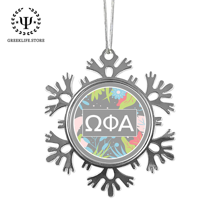 Omega Phi Alpha Christmas Ornament - Snowflake Metal