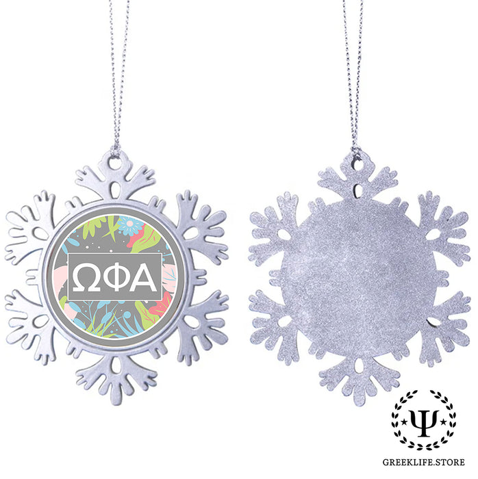 Omega Phi Alpha Christmas Ornament - Snowflake Metal