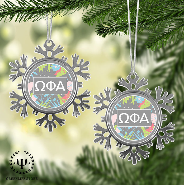 Omega Phi Alpha Christmas Ornament - Snowflake Metal