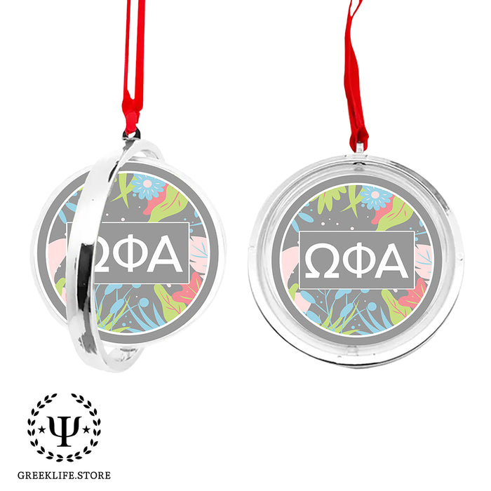 Omega Phi Alpha Christmas Reversible Flat Round Ornament