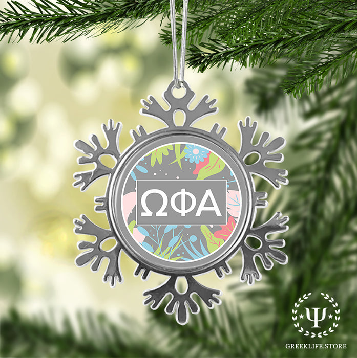 Omega Phi Alpha Christmas Ornament - Snowflake Metal