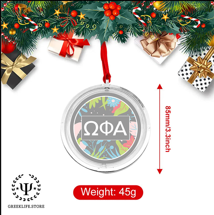 Omega Phi Alpha Christmas Reversible Flat Round Ornament