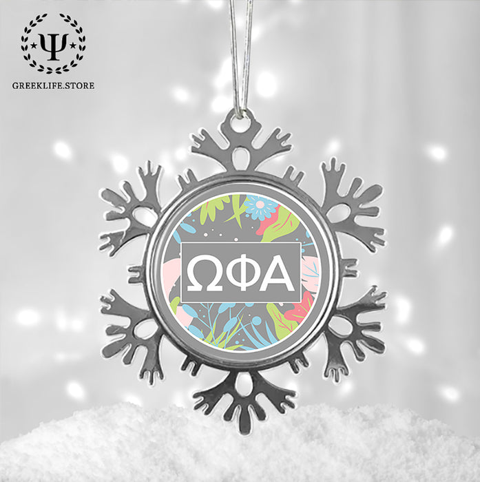 Omega Phi Alpha Christmas Ornament - Snowflake Metal