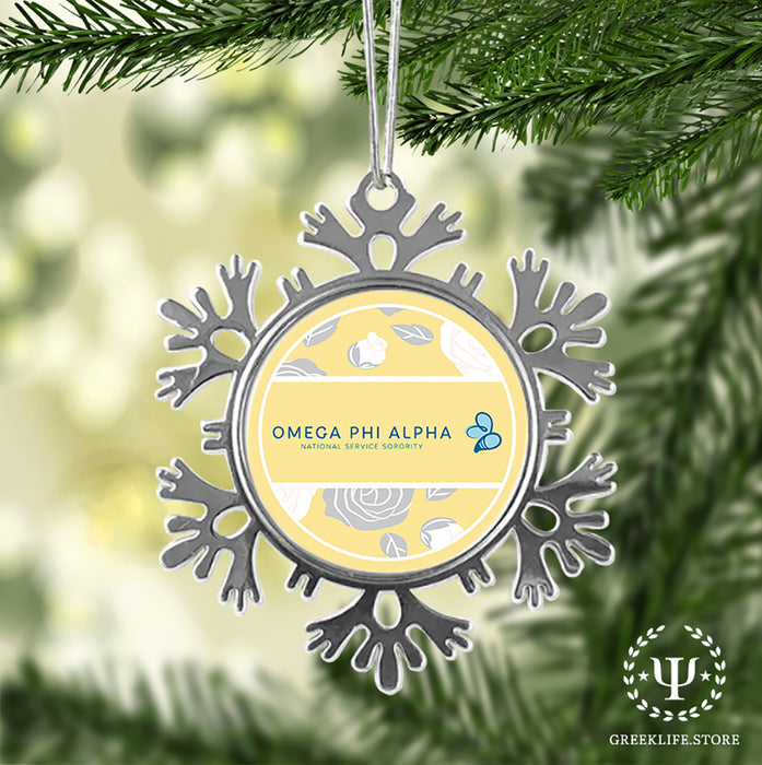 Omega Phi Alpha Christmas Ornament - Snowflake Metal