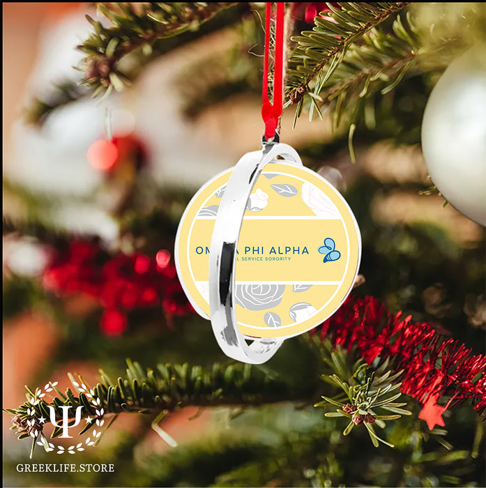 Omega Phi Alpha Christmas Reversible Flat Round Ornament