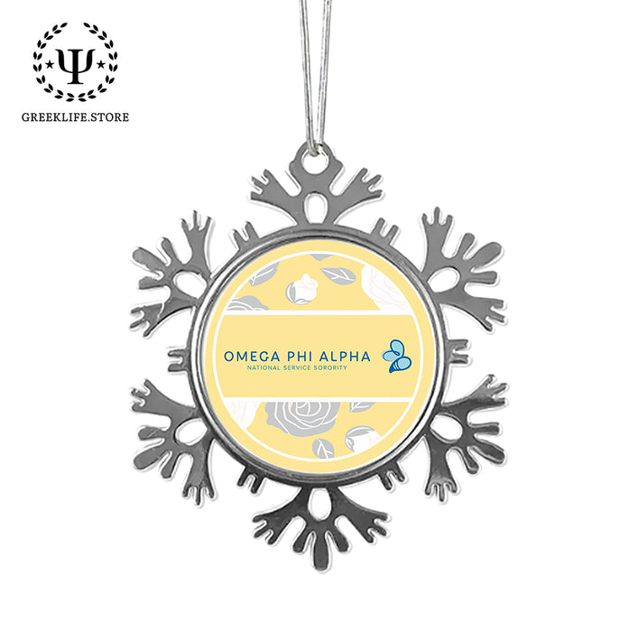 Omega Phi Alpha Christmas Ornament - Snowflake Metal
