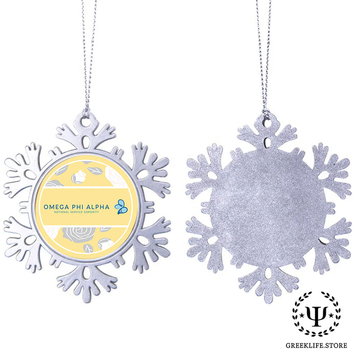 Omega Phi Alpha Christmas Ornament - Snowflake Metal