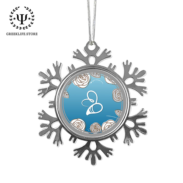 Omega Phi Alpha Christmas Ornament - Snowflake Metal