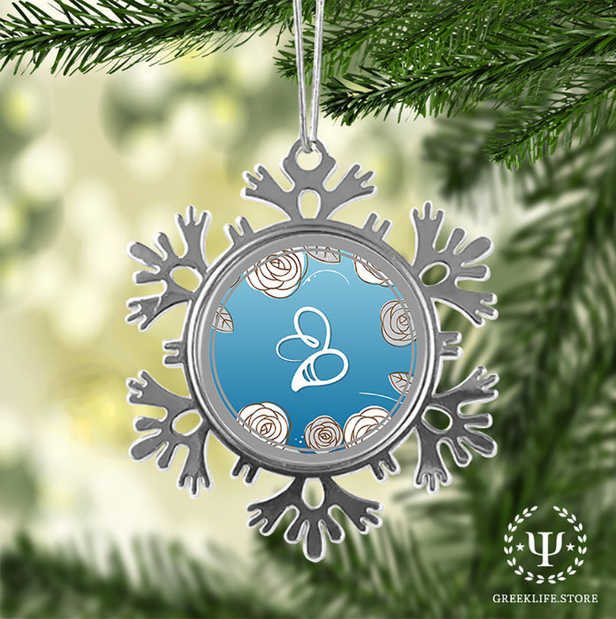 Omega Phi Alpha Christmas Ornament - Snowflake Metal