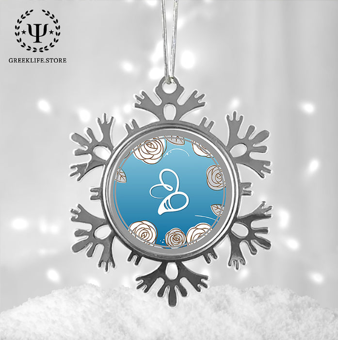 Omega Phi Alpha Christmas Ornament - Snowflake Metal