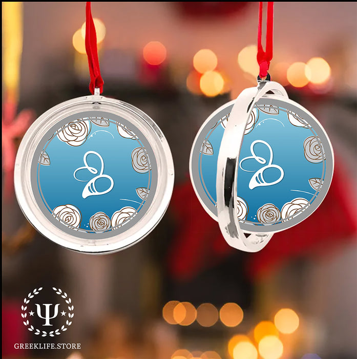 Omega Phi Alpha Christmas Reversible Flat Round Ornament