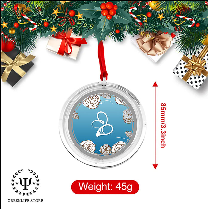 Omega Phi Alpha Christmas Reversible Flat Round Ornament