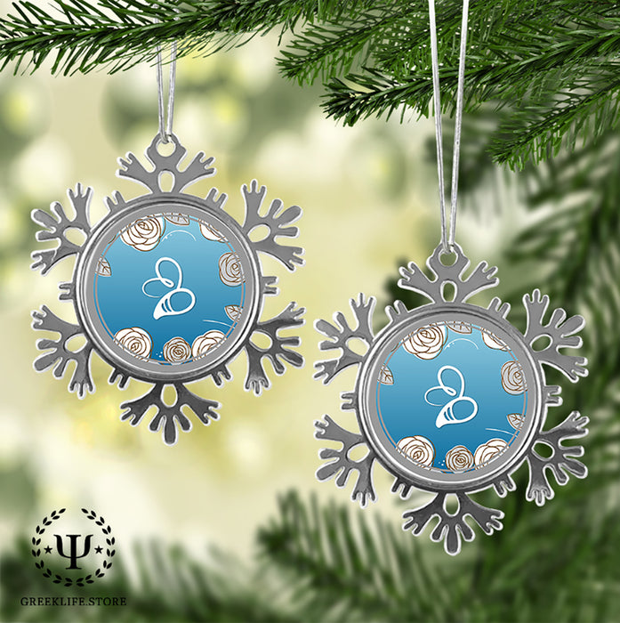 Omega Phi Alpha Christmas Ornament - Snowflake Metal