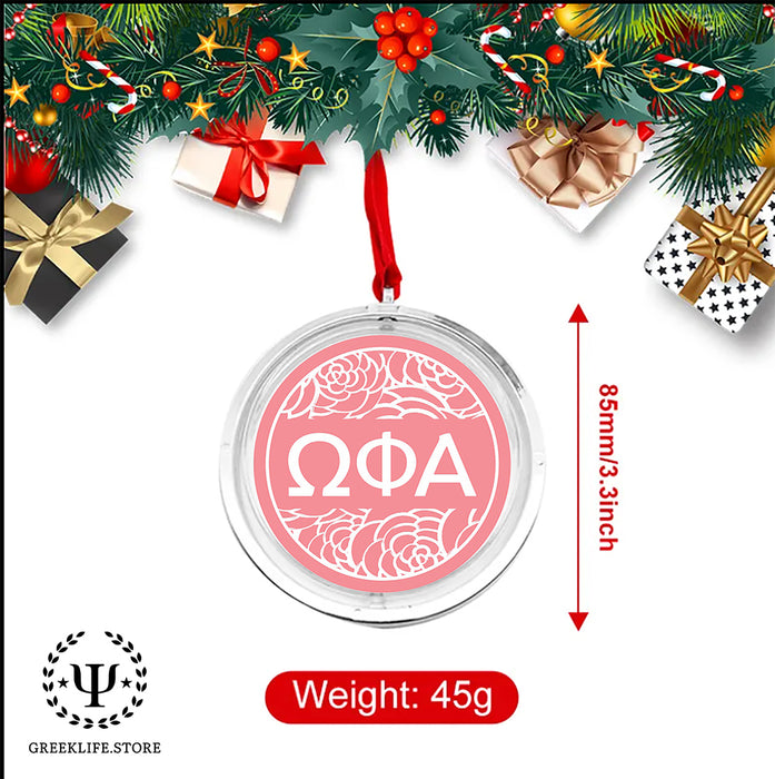 Omega Phi Alpha Christmas Reversible Flat Round Ornament