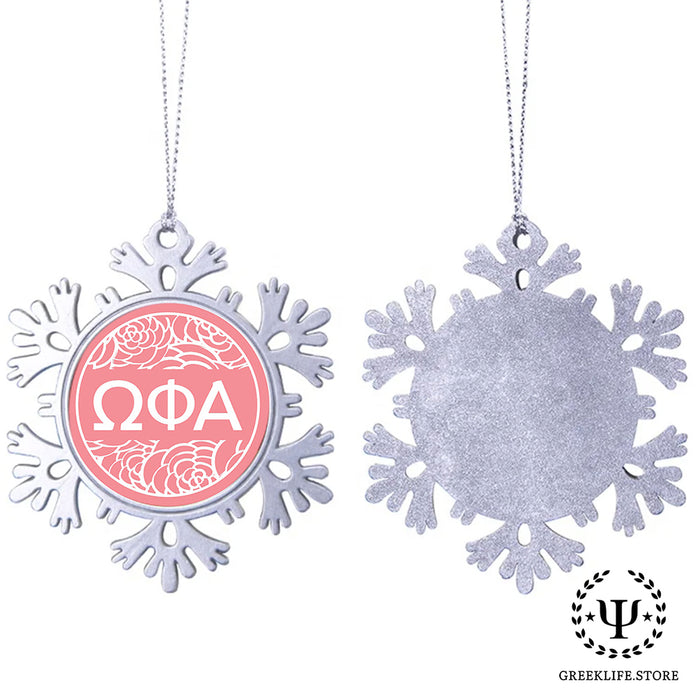 Omega Phi Alpha Christmas Ornament - Snowflake Metal