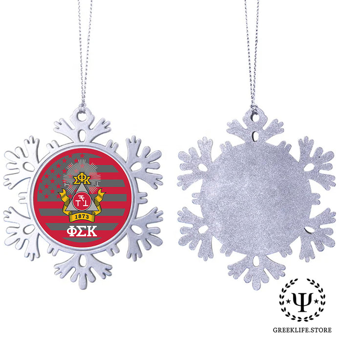 Phi Sigma Kappa Christmas Ornament - Snowflake Metal
