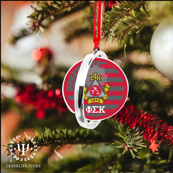 Phi Sigma Kappa Christmas Reversible Flat Round Ornament