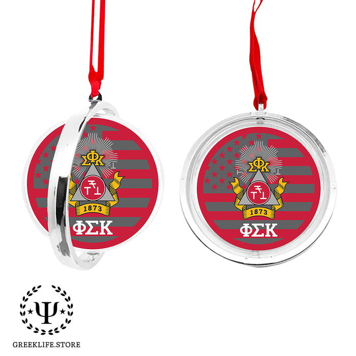 Phi Sigma Kappa Christmas Reversible Flat Round Ornament