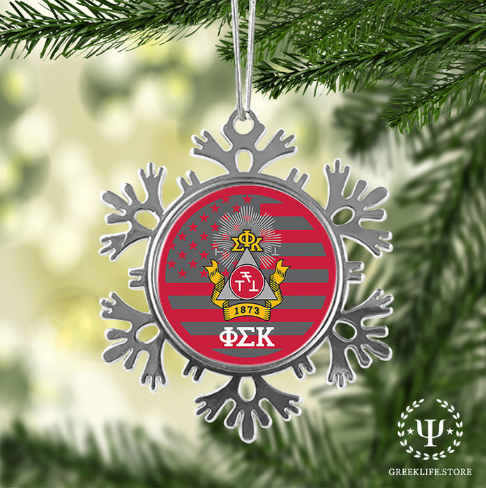 Phi Sigma Kappa Christmas Ornament - Snowflake Metal
