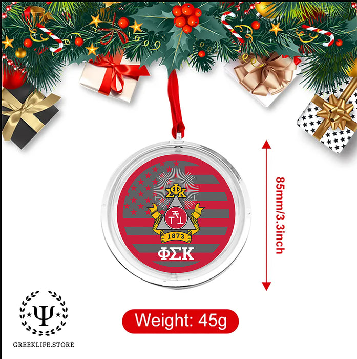 Phi Sigma Kappa Christmas Reversible Flat Round Ornament